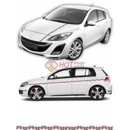 Наклейка на авто вышиванка. Красная с черным. 5см х 400 см